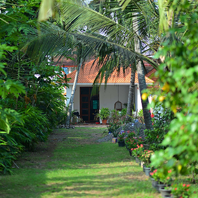 Front view from gate